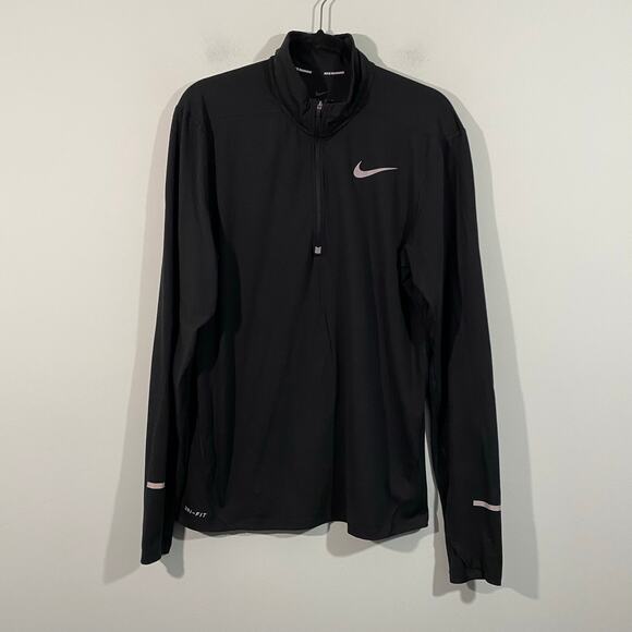 Nike Running Men's Black Element Half Zip Pullover Active Top Size M #904946-010 - Picture 1 of 11